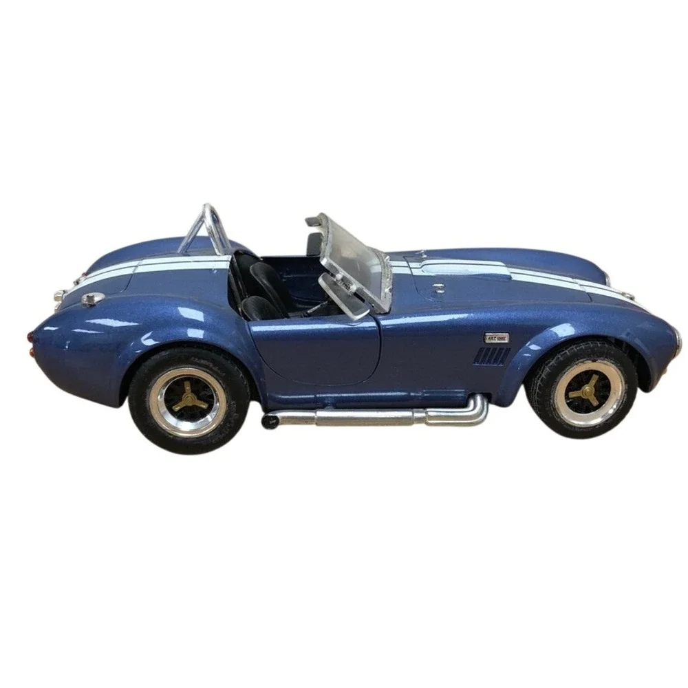 Road Tough Shelby Cobra 427 S/C 1:18 Scale Blue White Stripes Diecast Model Car
